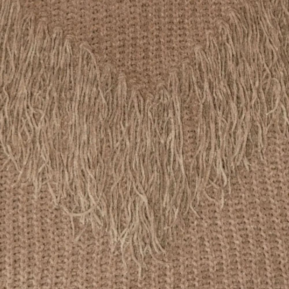 No Boundaries Mocha Western Fringe Knit Sweater Juniors Large (11-13)